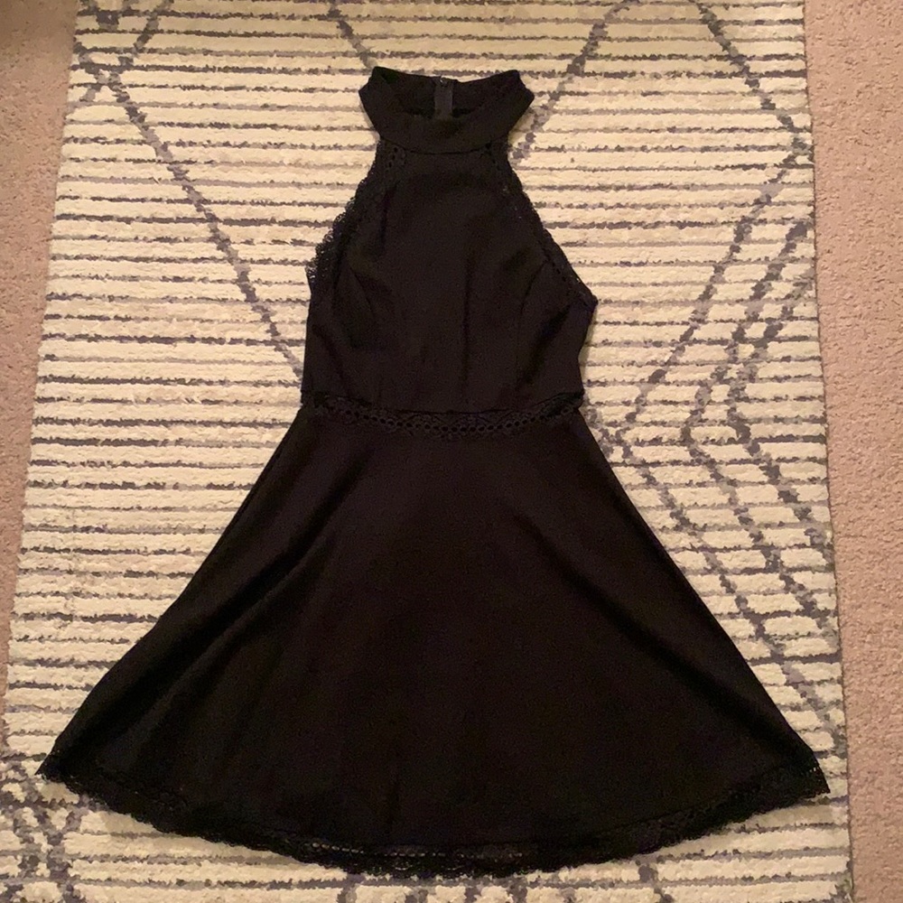 Lulu black fit and flare dress